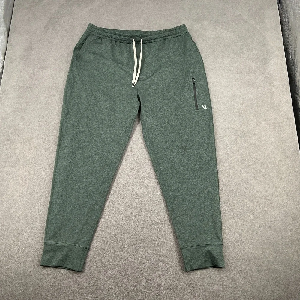 Vuori Sunday Performance Jogger Pants Men 2XL Heather Green High Rise Drawstring